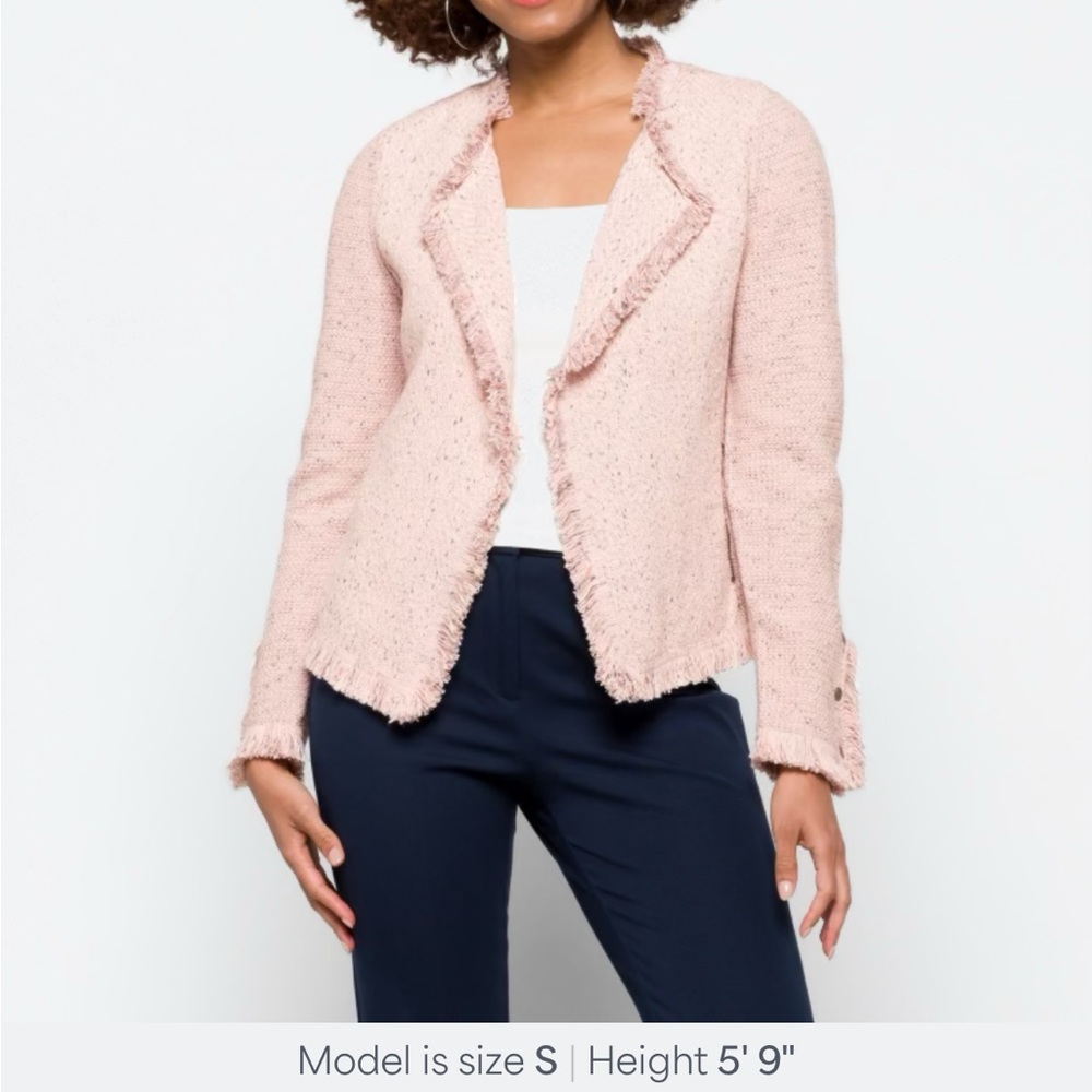 Nic + Zoe Fringe Jacket in Blush
